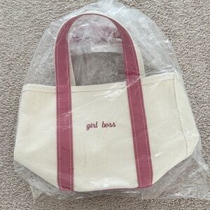 LL BEAN Girl Boss Canvas Tote Bag - Vintage Rose